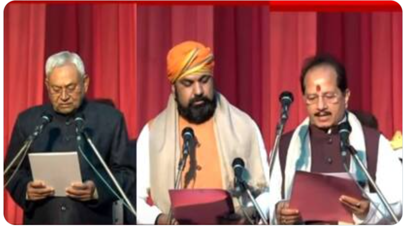 नीतीश कुमार 10वीं बार बने बिहार के मुख्‍यमंत्री…..